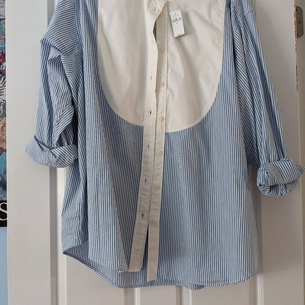 GAP Pin Tucked Blue Stripped Big Shirt